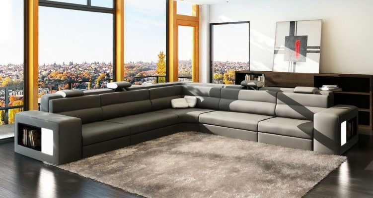 L-Form Modern Ecksofa Couch Polster Leder Design Sofa Garnitur