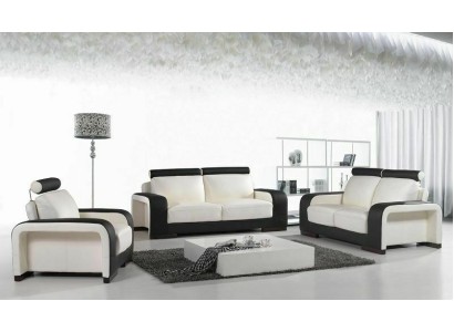 Sofagarnitur Garnituren Set Design Sofas Polster Couchen Leder 321 Sitzer