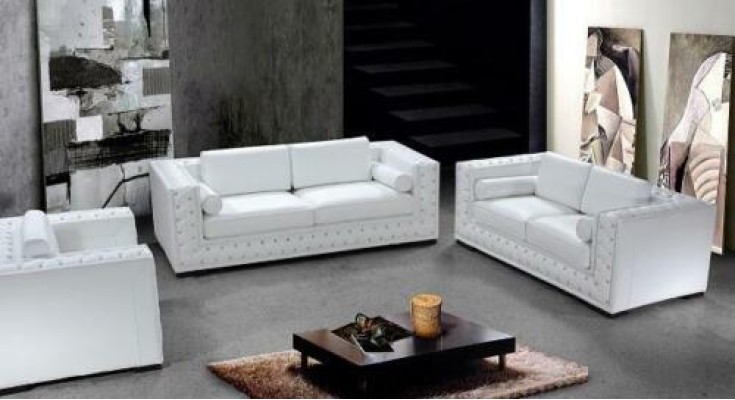 Sofagarnitur 3+1+1 Sitzer Set Design Sofas Polster Couchen Leder Chesterfield