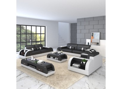 Sofagarnitur Polster 321 Sitzer Set Design Sofas Couchen Leder Modern