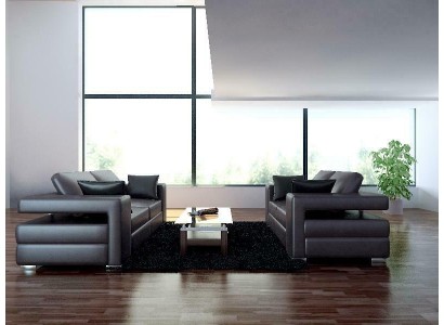 Комплект диванов с кожаной обивкой и глубокими сиденьями для максимального комфорта