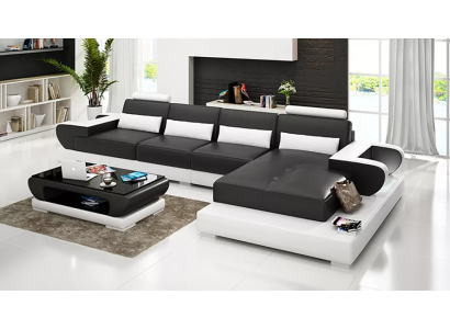 Sofa Ledersofa Eckcouch Polstergarnitur Couch Eckgarnitur Wohnlandschaft Polster