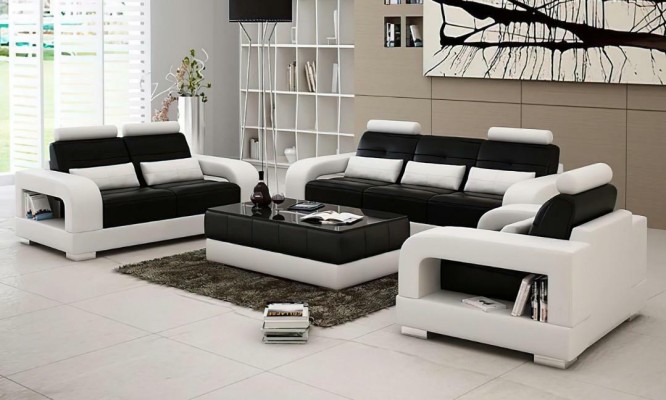 Ledersofa Couch Sofagarnitur 3+2 Garnitur Design Modern Sofa Sitzer Garnituren