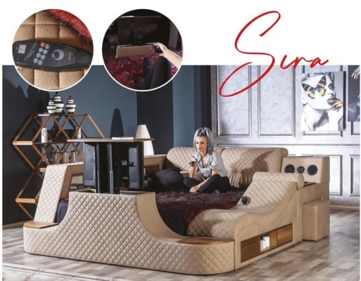 Multifunction Bed Bedroom Furniture Beds Luxury Bed tv lift Double bed new