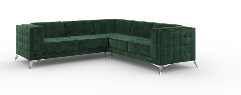 Sofa L-Form Chesterfield Couch Wohnlandschaft Garnitur Design Klassische