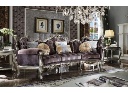 Klassische Viersitzer Wohnzimmer Couch Textil Rokoko Barock Luxus Sofa