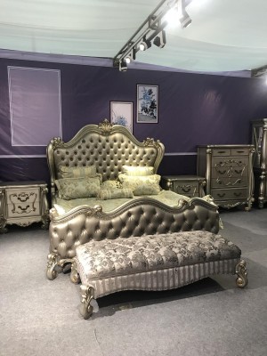 Bett 2x Nachttisch 3 tlg. Schlafzimmer Set Design Luxus Betten Chesterfield