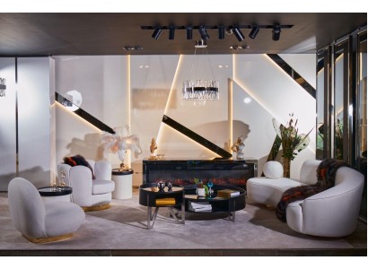 Люксовый комплект светлых диванов 3+1 в современном стиле 