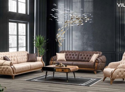 Sofa 3 Sitzer Sofas Leder Dreisitzer Polster Design Wohnzimmer Möbel