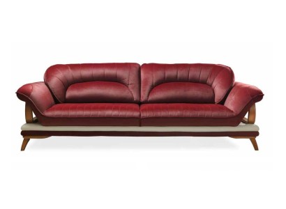 Великолепный 3-х местный диван в нежной обивке красного цвета для Вашей гостиной