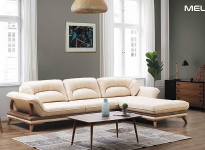 Wohnzimmer Textil L-Form Sofas Weiß Ecksofa Polstermöbel Eckgarnitur