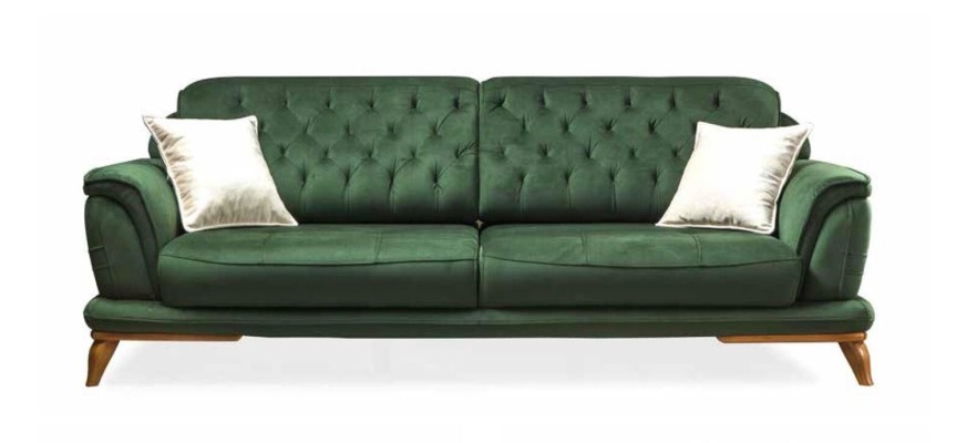 Sofa 3 Sitzer Klassisches Polster Sofas Dreisitzer Textil Wohnzimmer