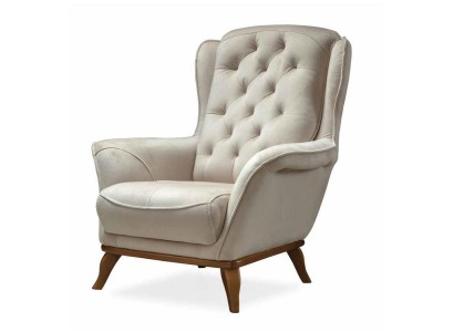 Изумительное дизайнерское кресло Честерфилд белого цвета в классическом стиле