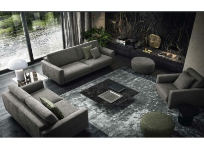 Серый стильный диванный гарнитур 3+3+1 для гостиной комнаты