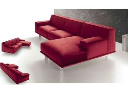 Роскошный красный угловой диван в современном стиле