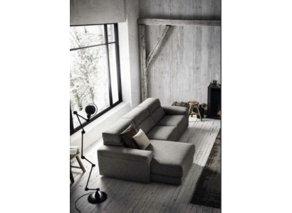 Изумительный серый угловой диван в текстильной обивке