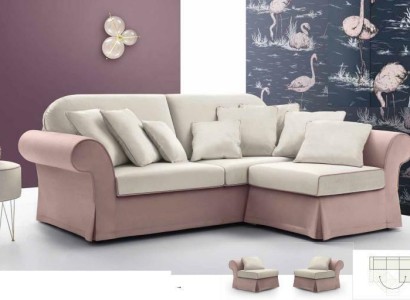 Ecksofa L-Form Polster Sofa Moderne Wohnzimmer Möbel Luxus Stoff Neu alfitalia