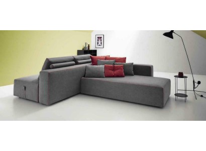 Sofa L-Form Textil Couch Ecke gepolstert Sitz Sofa Wohnzimmer modern alfitalia