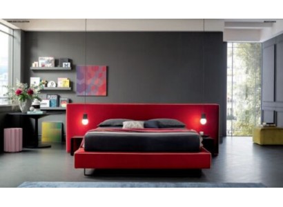 Роскошная красная двуспальная кровать с подъемным механизмом