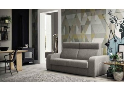 Изумительный серый двухместный диван с подлокотниками