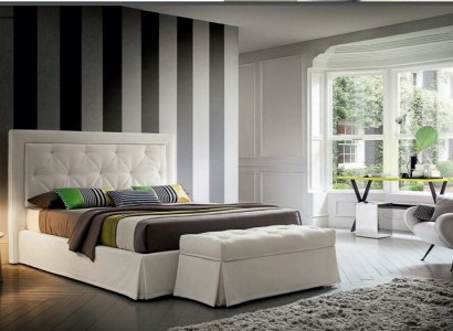 Chesterfield Beds 180x200cm Sleep Room Textile Fabric Bed Design Luxury Hotel