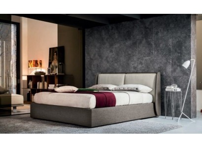 Большая комфортная двуспальная кровать 180х200 обивке из текстиля