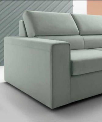 Modern Luxury Design Sofa 3 Seater Furniture Upholstery Light Green Textile Wood alfitalia