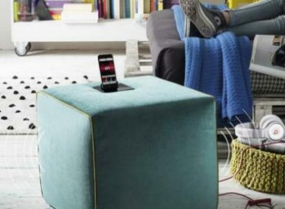 Stool charging station cell phone upholstered stool stool ottoman pouf footstool