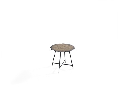 Дизайнерский круглый кофейный столик на стальных ножках в современном стиле