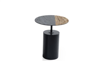 Side Round Table Coffee table Design Wood Black Living room Table