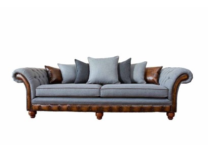 Бесподобный четырехместный диван в текстильной обивке для гостиной