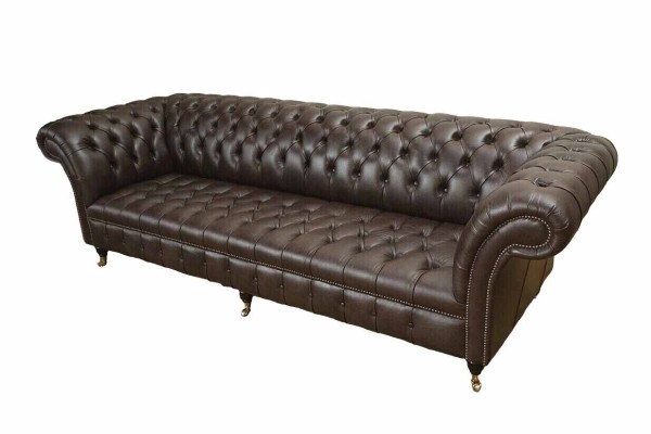 Chesterfield 4 Seater Leather Living room Design Couches Sofa Furniture new