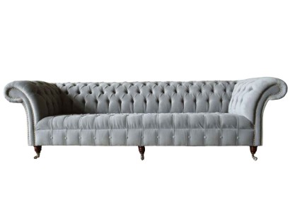 Благородный 4-х местный диван честерфилд с ромбовидной стяжкой