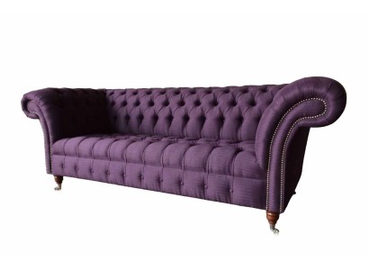 Бесподобный трехместный диван честерфилд в яркой текстильной обивке