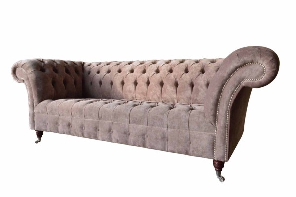 Chesterfield Sofa Couch Polster Design 3 Sitzer Sofas Dreisitzer Lila