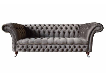 Великолепный трехместный диван честерфилд в классической стяжке
