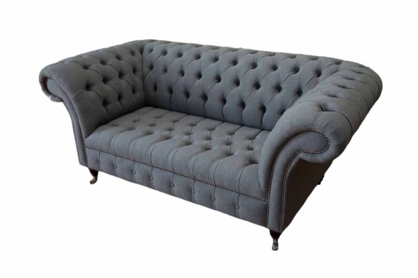 Englische Chesterfield Büro Sitzmöbel Einrichtung Sofa Couch 2 Sitz Textil