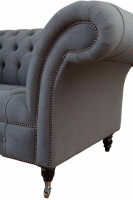 Englische Chesterfield Büro Sitzmöbel Einrichtung Sofa Couch 2 Sitz Textil