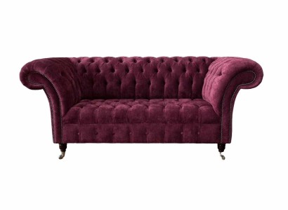 Sofa Luxus Textil Chesterfield Couch Sofas Polster 2 Sitzer Rosa Design