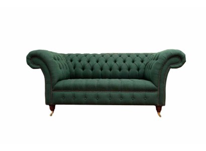 Chesterfield Sofa 2 Sitzer Polster Sofas Grün Luxus Stoffsofas Textil