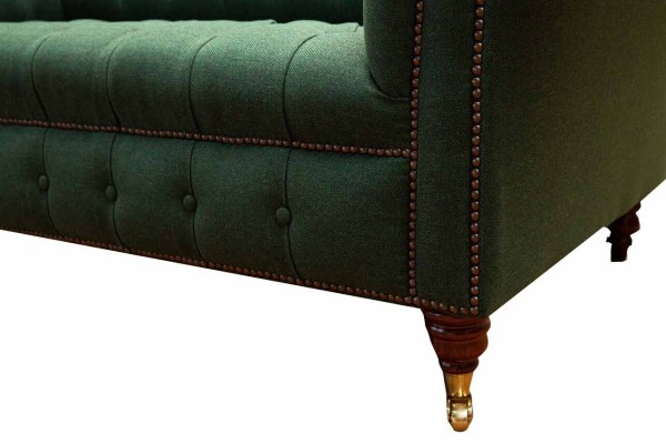 Chesterfield Sofa 2 Sitzer Polster Sofas Grün Luxus Stoffsofas Textil