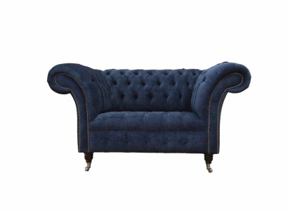 Chesterfield Sofa 1.5 Seater Designer Couches Couch Fabric Upholstery Textile