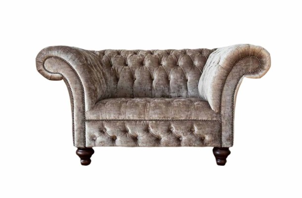 Chesterfield Sessel Couch 1 Sitzer Sofa Textil Stoff Couchen Polster Neu