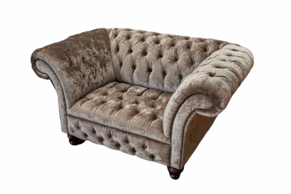 Chesterfield Sessel Couch 1 Sitzer Sofa Textil Stoff Couchen Polster Neu