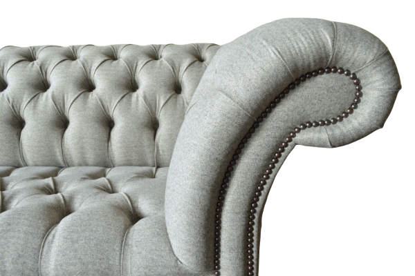 Chesterfield Einsitzer Sofa Sessel Couch Polster Sitzmöbel Textil Stoff