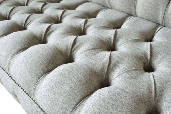 Chesterfield Einsitzer Sofa Sessel Couch Polster Sitzmöbel Textil Stoff