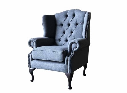 Armchair 1 Seat Textile Lounge Luxury Upholstery Wing Chair Single Seater Design 1