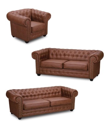 Sofagarnitur Chesterfield 3+2+1 Wohnzimmer Möbel Couch Garnitur Stoff Textil