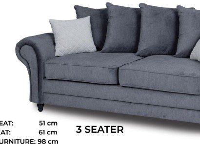 Dreisitzer Couch Polster Möbel Samt Couch Stoff Sofa 218cm Couchen