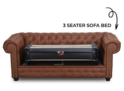 Роскошный трехместный коричневый диван в стиле ар-деко